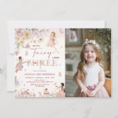 Wildblume Fairy Princess 3. Geburtstag | Einladung (Vorderseite)