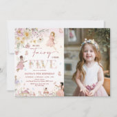 Wildblume Fairy Princess 5. Geburtstag | Einladung (Vorderseite)