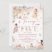 Wildblume Fairy Princess 5. Geburtstag | Einladung (Vorderseite)