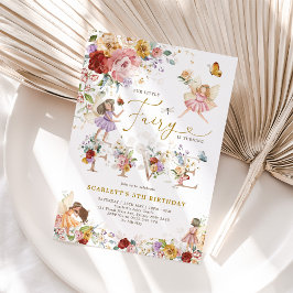 Wildblume Fairy Princess 5. Geburtstag Einladung