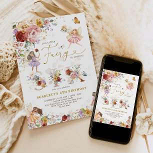 Wildblume Fairy Princess 6. Geburtstag Einladung