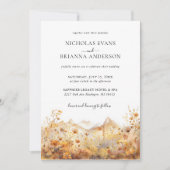 Wildblume Fall Berg Terracotta Rustikale Hochzeit Einladung (Vorderseite)