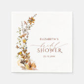 Wildblume Fall Brautparty Serviette (Vorderseite)