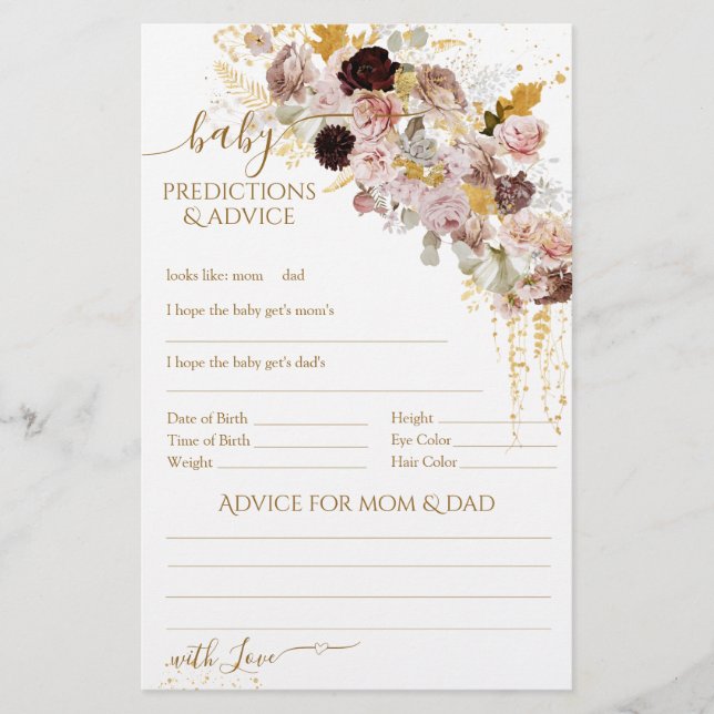 Wildblume Fall Elegant Baby Showspiel (Vorderseite)