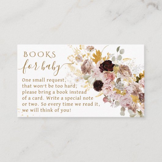 Wildblume Fall Elegante Babyduschbücher Begleitkarte (Vorderseite)