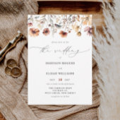 Wildblume Fall Floral Burgund Foto Hochzeit Einladung
