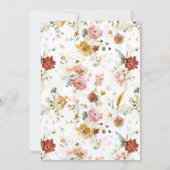 Wildblume Fall Floral Rustic Pumpkin Baby Dusche Einladung (Rückseite)