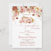 Wildblume Fall Floral Rustic Pumpkin Baby Dusche Einladung (Vorderseite)