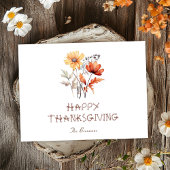 Wildblume Fall Moderner rustikaler Erntedank Feiertagspostkarte