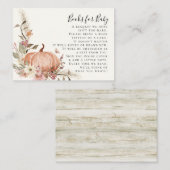 Wildblume Fall Pumpkin Floral Books Baby Dusche Begleitkarte (Vorne/Hinten)