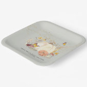 Wildblume Fall Pumpkin Mushrooms Kinderdusche Pappteller (Gewinkelt)