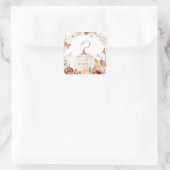 Wildblume Fall Pumpkin Wreath Wasserfarbe Hochzeit Quadratischer Aufkleber (Tasche)