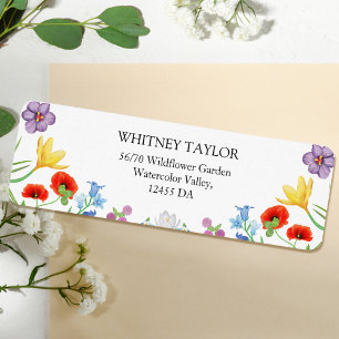 Wildblume farbenfrohe, blumenweiße Hochzeitsadress