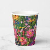 Wildblume farbenfrohe Malerei Pappbecher (Rechts)