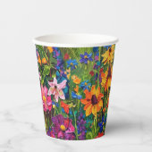 Wildblume farbenfrohe Malerei Pappbecher (Vorderseite)