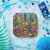 Wildblume farbenfrohe Malerei Pappteller (Party)