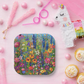 Wildblume farbenfrohe Malerei Pappteller (Party)