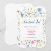 WILDBLUME FARBIGE BRIDAL SHOWER EINLADUNG (Vorne/Hinten)