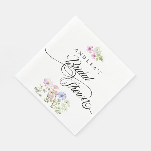 Wildblume Farbiges Brautparty Serviette (Ecke)