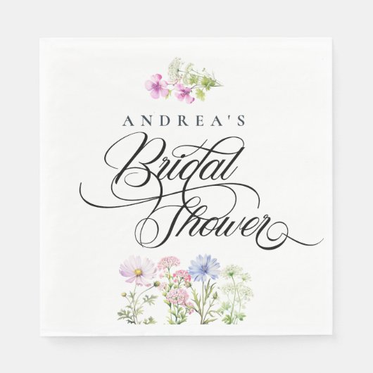Wildblume Farbiges Brautparty Serviette (Vorderseite)