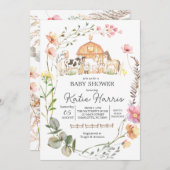 Wildblume Farm Baby Dusche Einladung (Vorne/Hinten)