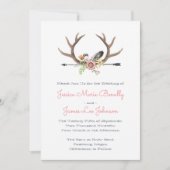 Wildblume Feathers and Arrow Wedding Einladung (Vorderseite)