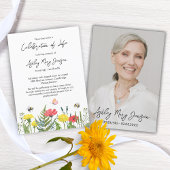 Wildblume Feier der Beerdigung des Fotos Einladung