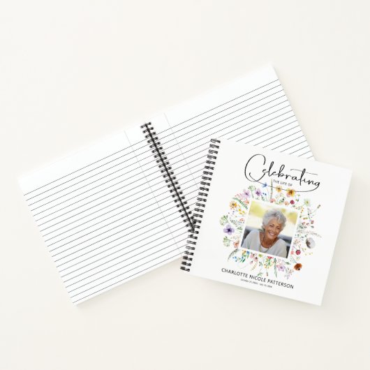 Wildblume Feier des Lebens Beerdigung Gästebuch Notizblock (Innenseite)