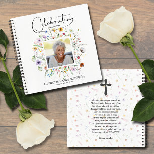 Wildblume Feier des Lebens Beerdigung Gästebuch Notizblock