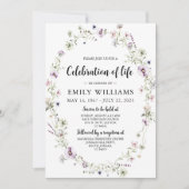 Wildblume Feier zum Leben Einladung Beerdigung (Vorderseite)