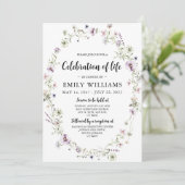 Wildblume Feier zum Leben Einladung Beerdigung (Stehend Vorderseite)