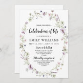 Wildblume Feier zum Leben Einladung Beerdigung (Vorne/Hinten)