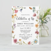 Wildblume Feier zum Leben Einladung Beerdigung (Stehend Vorderseite)