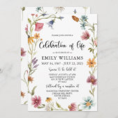 Wildblume Feier zum Leben Einladung Beerdigung (Vorne/Hinten)