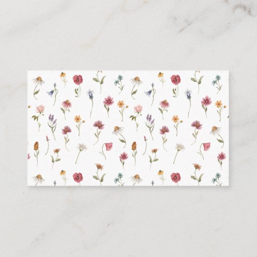 Wildblume-Feld Boho-Brautparty-Registrierungskarte Begleitkarte (Rückseite)
