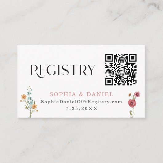 Wildblume-Feld Boho-Brautparty-Registrierungskarte Begleitkarte (Vorderseite)