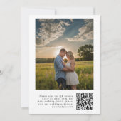 Wildblume Feld QR Code Hochzeitskennzeichen Foto Einladung (Rückseite)