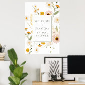 Wildblume Felder Boho Brautparty Begrüßungszeichen Poster (Heimbüro)