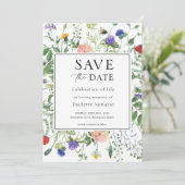 Wildblume Felder Feier des Lebens Rett Datum Einladung (Stehend Vorderseite)