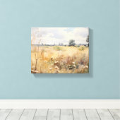 Wildblume Felderlandschaft Ölgemälde Leinwanddruck (Insitu (Holzboden))