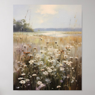 Wildblume Felderlandschaft Ölgemälde Poster