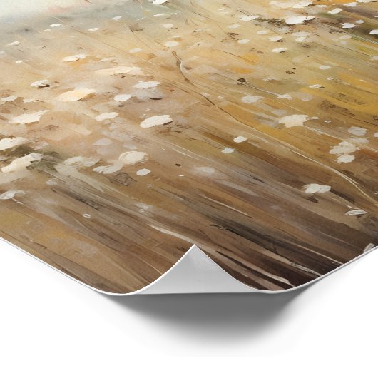 Wildblume Felderlandschaft Ölgemälde Poster (Ecke)