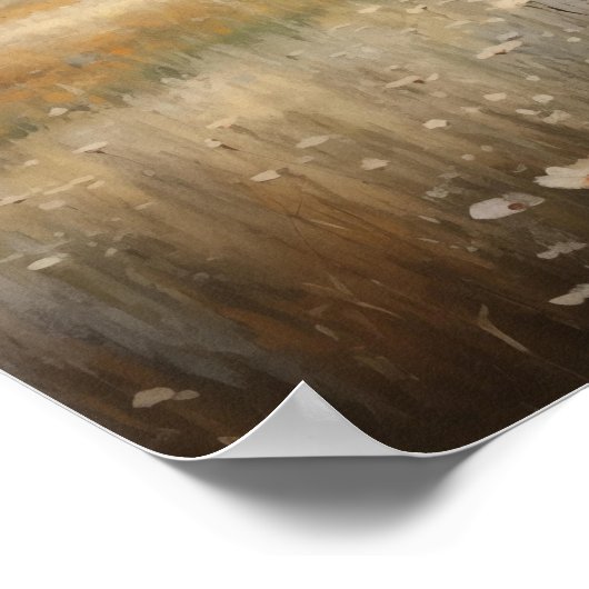 Wildblume Felderlandschaft Ölgemälde Poster (Ecke)