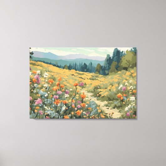 Wildblume Feldgebirge Naturlandschaft Leinwanddruck (Vorderseite)