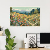 Wildblume Feldgebirge Naturlandschaft Poster (Heimbüro)