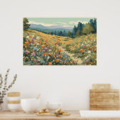 Wildblume Feldgebirge Naturlandschaft Poster (Küche)