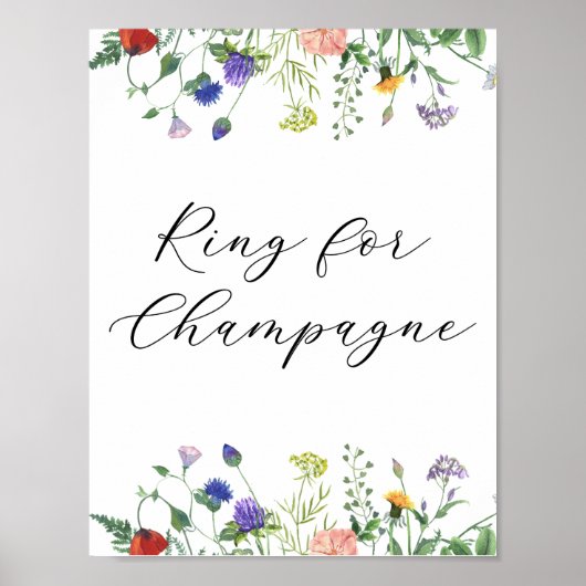 Wildblume-Feldring für Champagner-Zeichen Poster (Vorne)