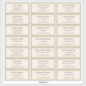 Wildblume Fern Beige Gold Wedding Guest Address Aufkleber (Blatt)