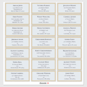 Wildblume Fern Dusty Blue Wedding Guest Address Aufkleber