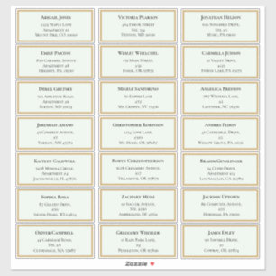 Wildblume Fern Mint Green Wedding Guest Address Aufkleber